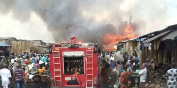 Shops destroyed as fire razes sawmill in Lagos