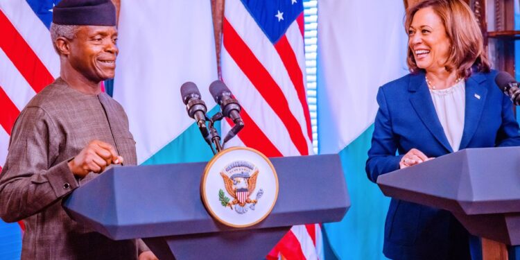 PHOTOS: Kamala Harris, Osinbajo meet at White House