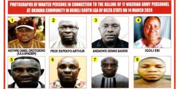 8 declared wanted over the murder of 17 military personnel in Okuama community on 14 March 1 Okuama Community