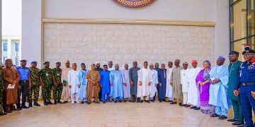 Insecurity: NSA meets service chiefs, northern governors behind closed doors 1 NSA-Ribadu-Northern-Governors-Service-Chiefs