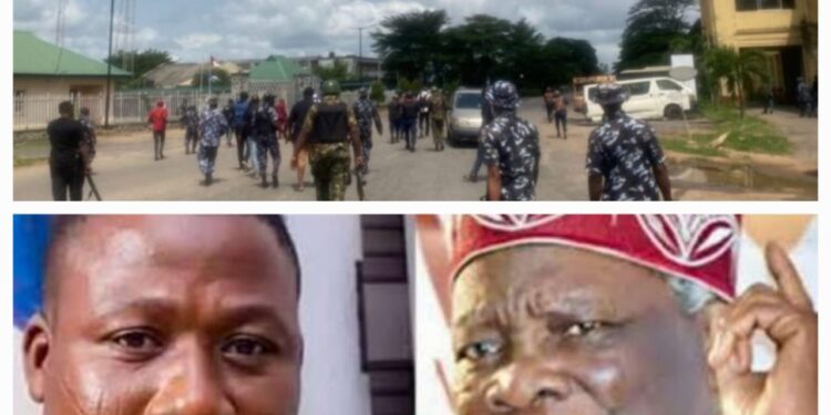 Alleged ‘Yoruba Nation’ agitators storm Oyo State government house, Akintoye, Igboho condemn act
