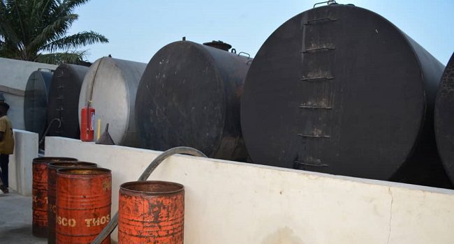 Navy uncovers illegal oil-bunkering depot in Lagos, makes three arrests 92 Navy uncovers illegal oil-bunkering depot in Lagos, makes three arrests