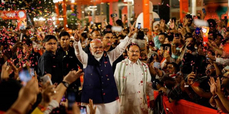 Indian prime minister clinches third term election victory through coalition support