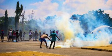 AUGUST PROTESTS: Day 1 sees police fire teargas to disperse protesters at Eagle Square, Abuja