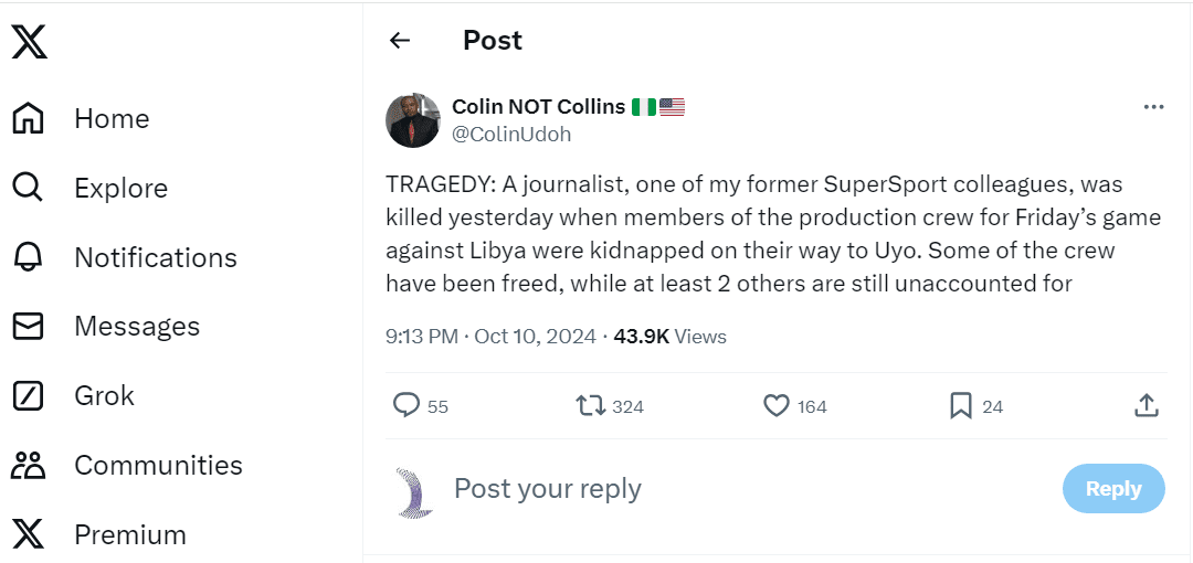 DSTV sports crew kidnapped enroute to cover AFCON match in Uyo 93 Screenshot 2024 10 11 111702 1