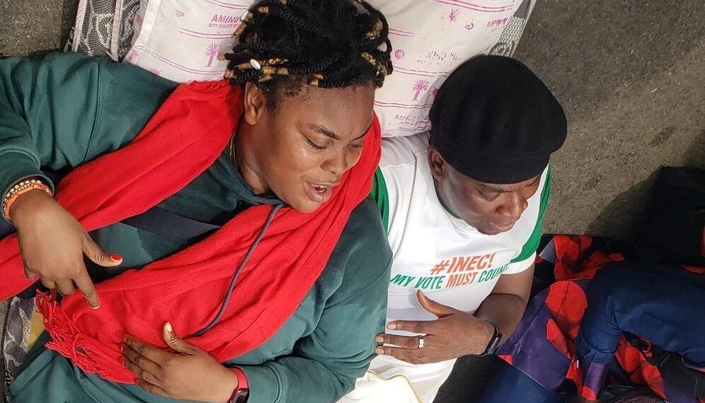 Protesters bring mattresses to Nass, demand electronic transmission of election results