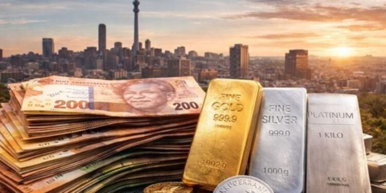 South African rand dips as gold, platinum prices fall