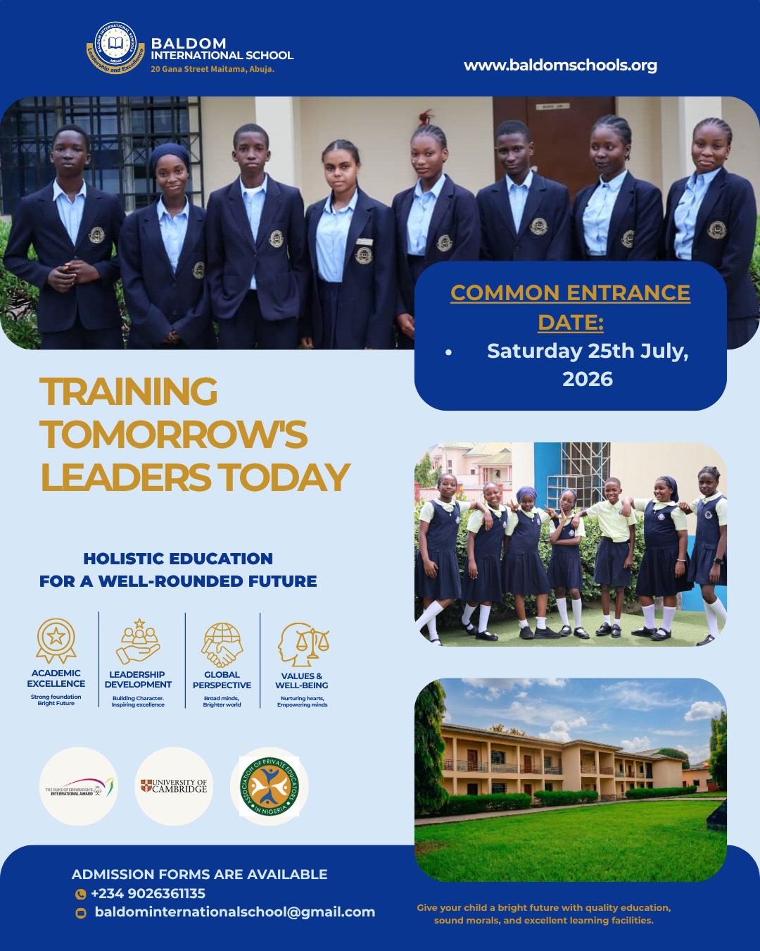 Baldom International School Admission Ad