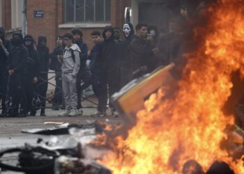 Teacher attacked with petrol as student protests spread across schools in France