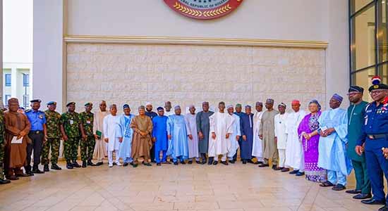 Insecurity: NSA meets service chiefs, northern governors behind closed doors 92 NSA-Ribadu-Northern-Governors-Service-Chiefs
