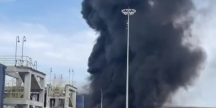 Section of Dangote refinery effluent plant up in flames 92 Section of Dangote refinery effluent plant up in flames