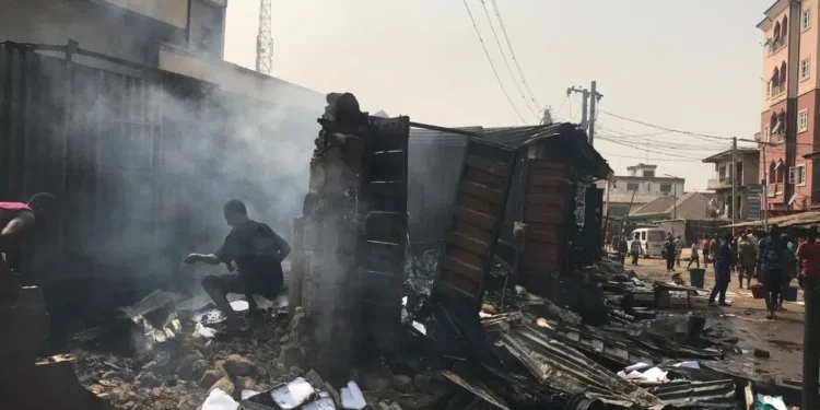 Fire guts Onitsha market, wares worth hundreds of millions of Naira burnt 92 Fire guts Onitsha market, wares worth hundreds of millions of Naira burnt
